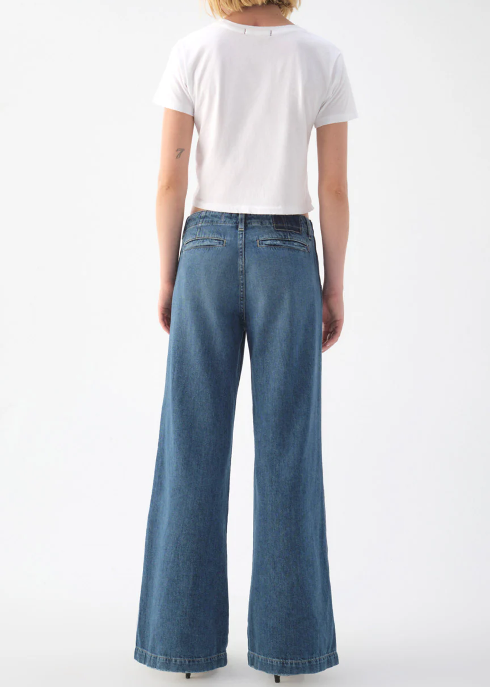 A M O Edith Wide Leg Trouser- Romance