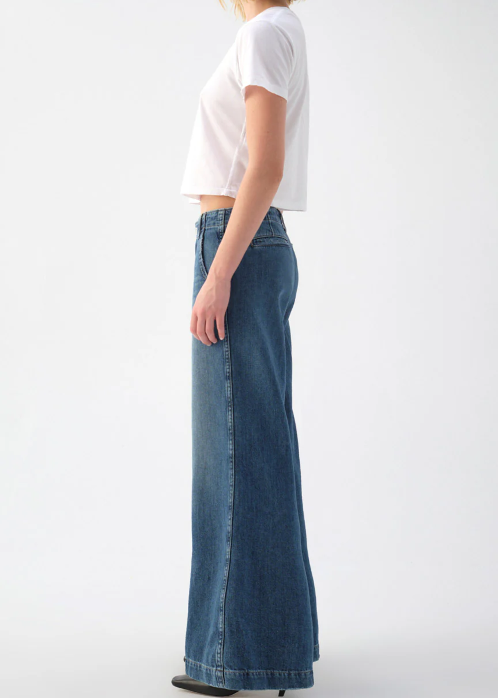 A M O Edith Wide Leg Trouser- Romance