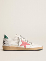 Golden Goose Ballstar Leather Upper and Star Crack Toe and Spur Cocco Printed Heel