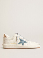 Golden Goose Ballstar- White/Blue- Nappa Upper Toe and Spur Suede Star Laminated Heel