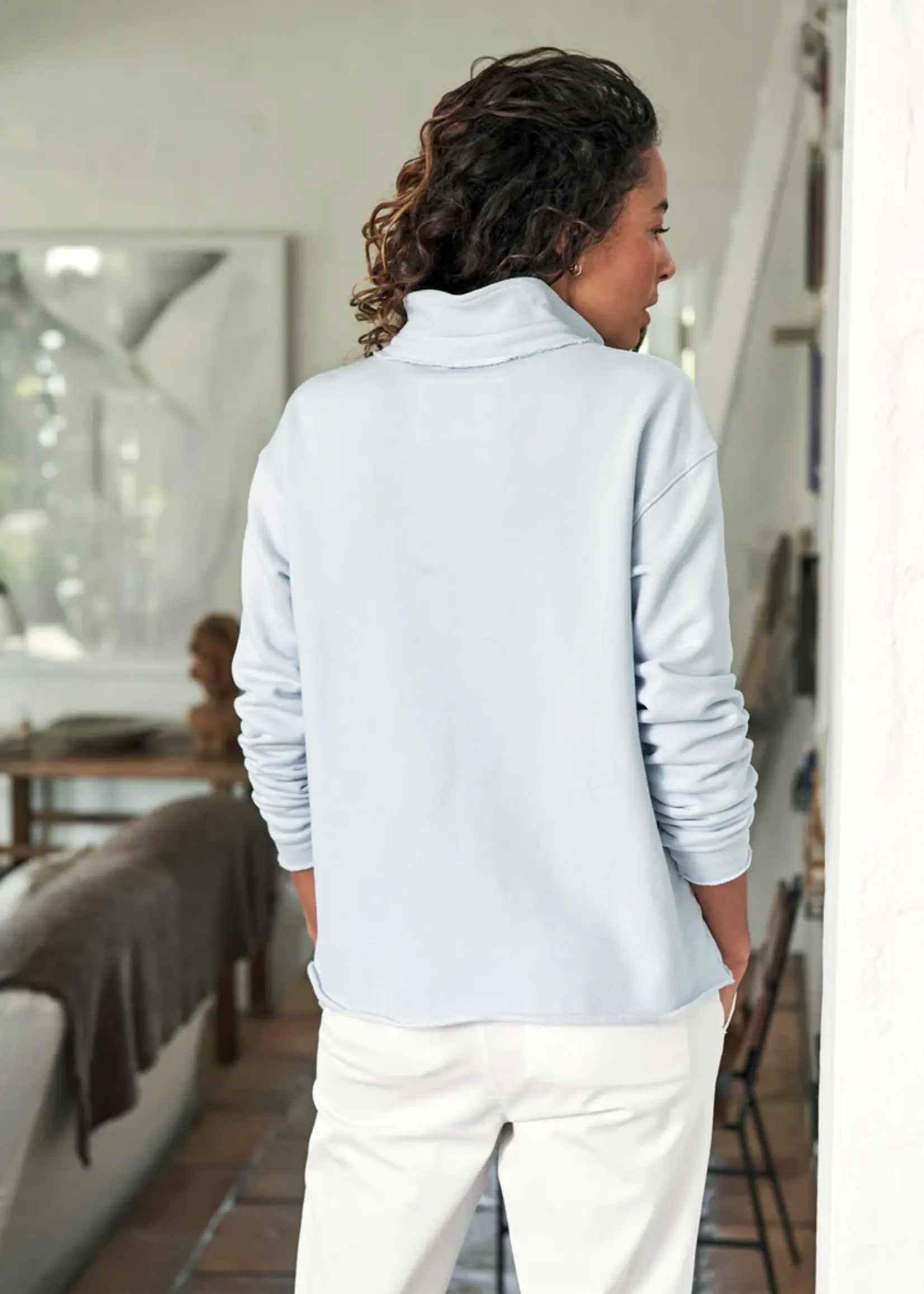 Frank & Eileen Patrick Popover Henley Triple Fleece- Ice