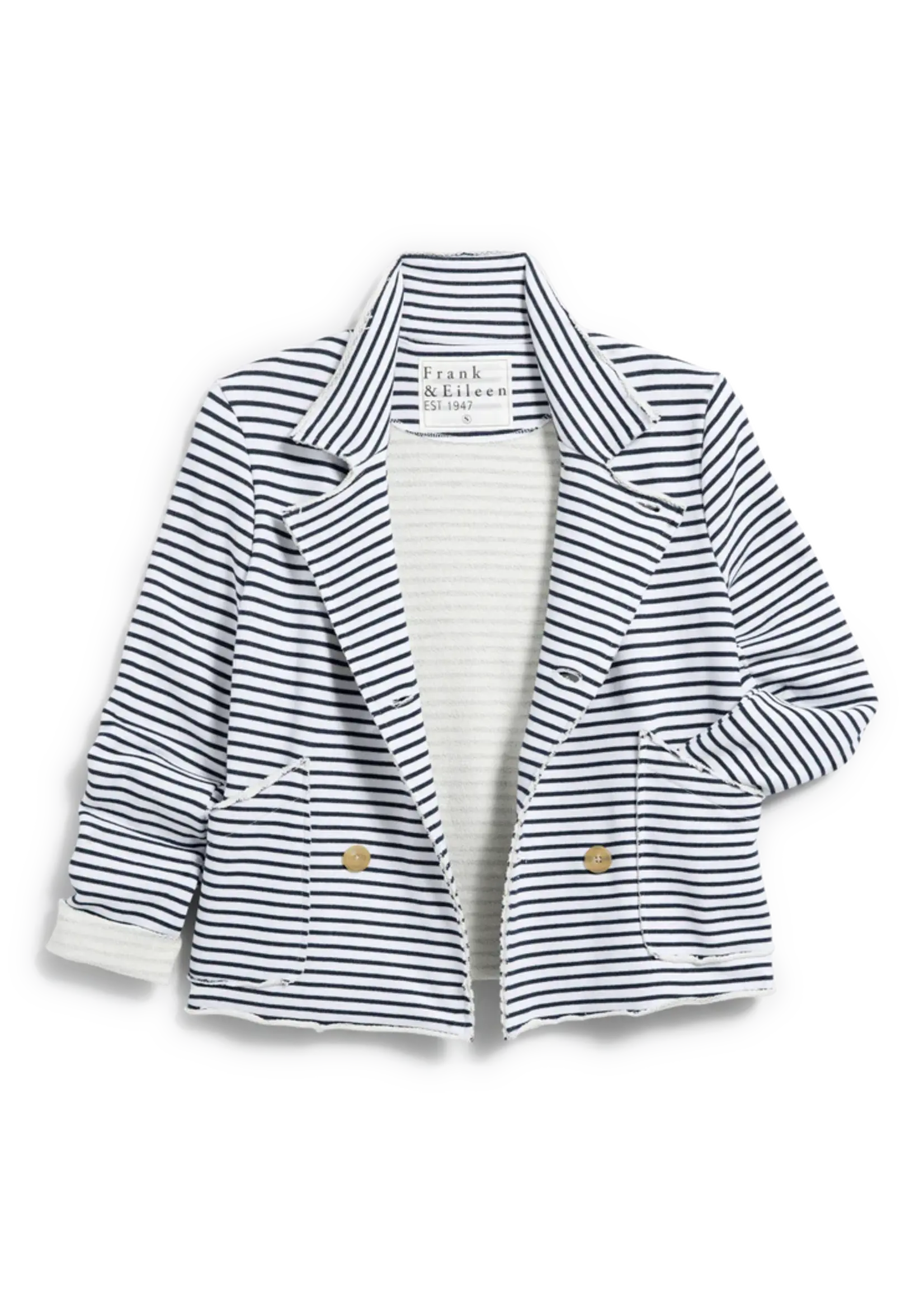 Frank & Eileen Mini Belfast Cropped Peacoat- White & British Royal Navy Stripe WRBS