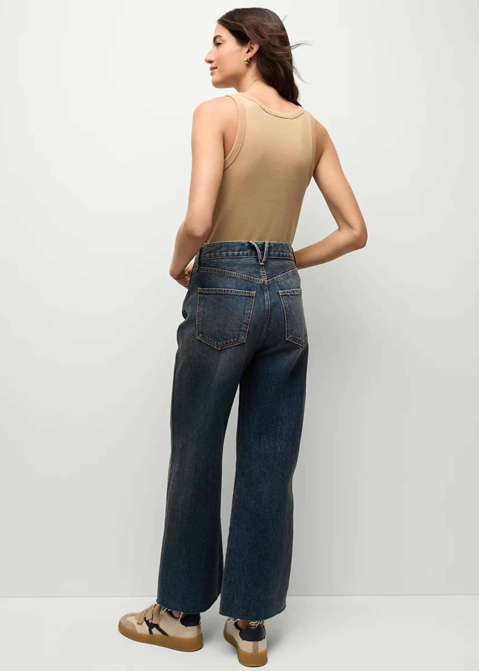 Veronica Beard Taylor Cropped High Rise Jean- Equinox Blue