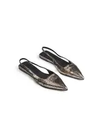 Rabens Saloner Acacie Pointy Slingback- Gun Metal