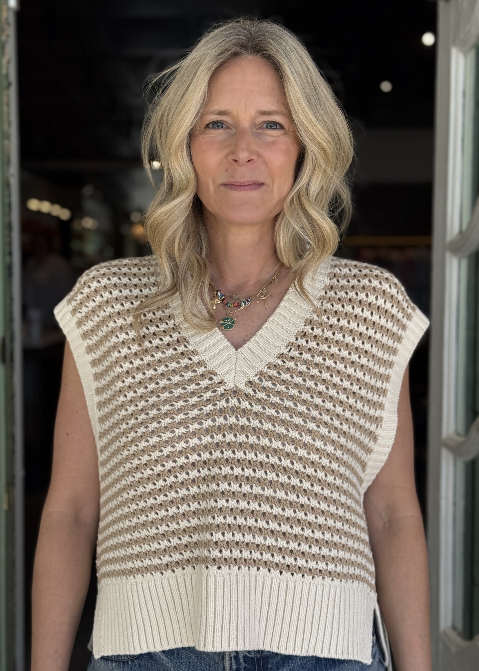 Staud Americana Sweater- Breeze Creme
