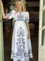 Alemais Hazel Embroidered Midi Dress
