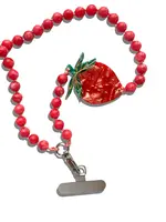 Solar Eclipse Strawberry Gemstone Bracelet Phone Chain
