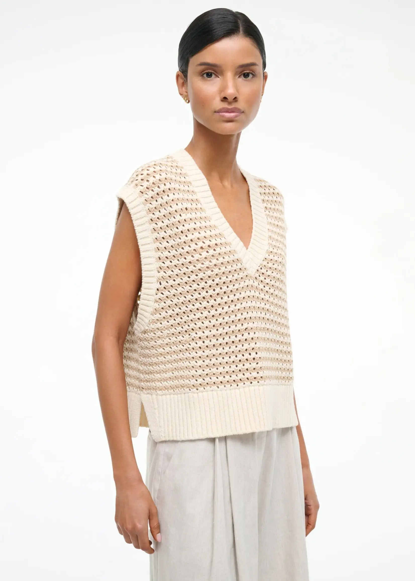 Staud Americana Sweater- Breeze Creme