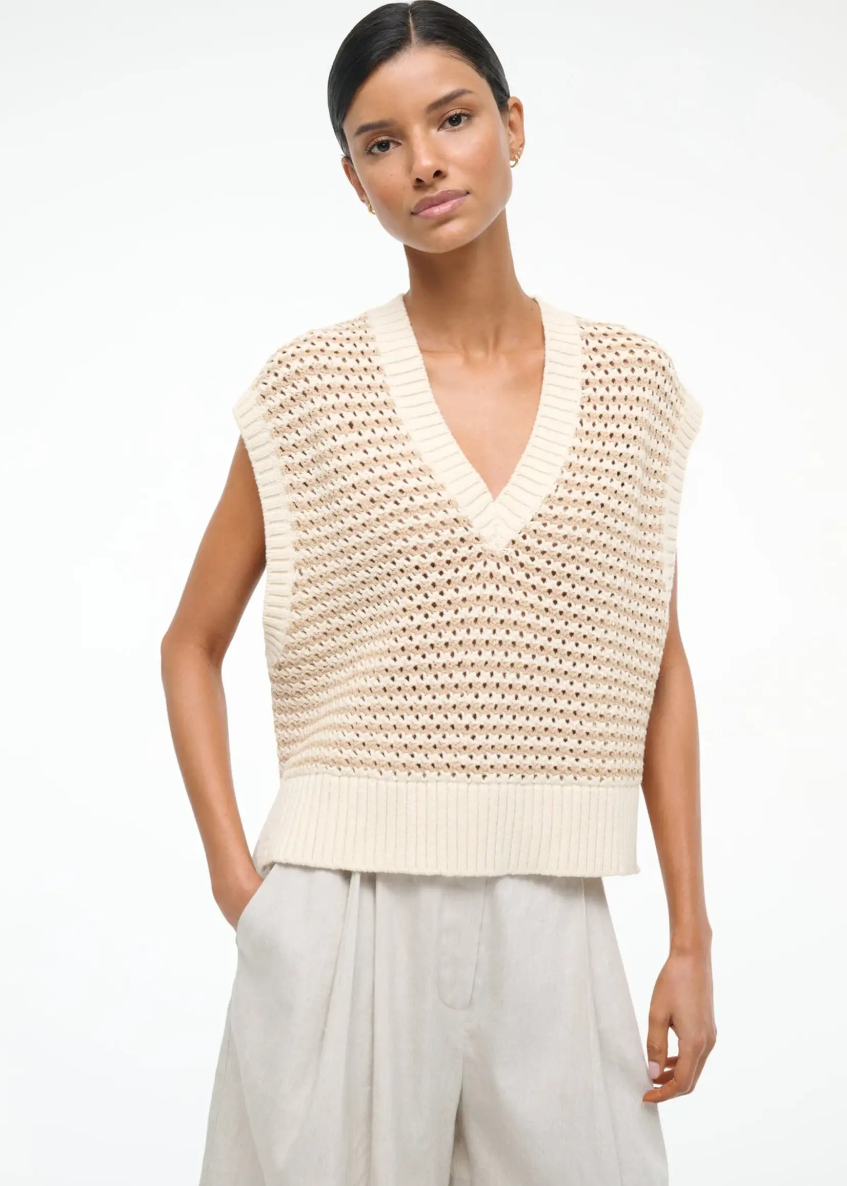 Staud Americana Sweater- Breeze Creme