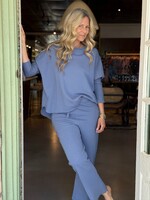 Frank & Eileen Bella Full Italian Sweatpant- Blueberry