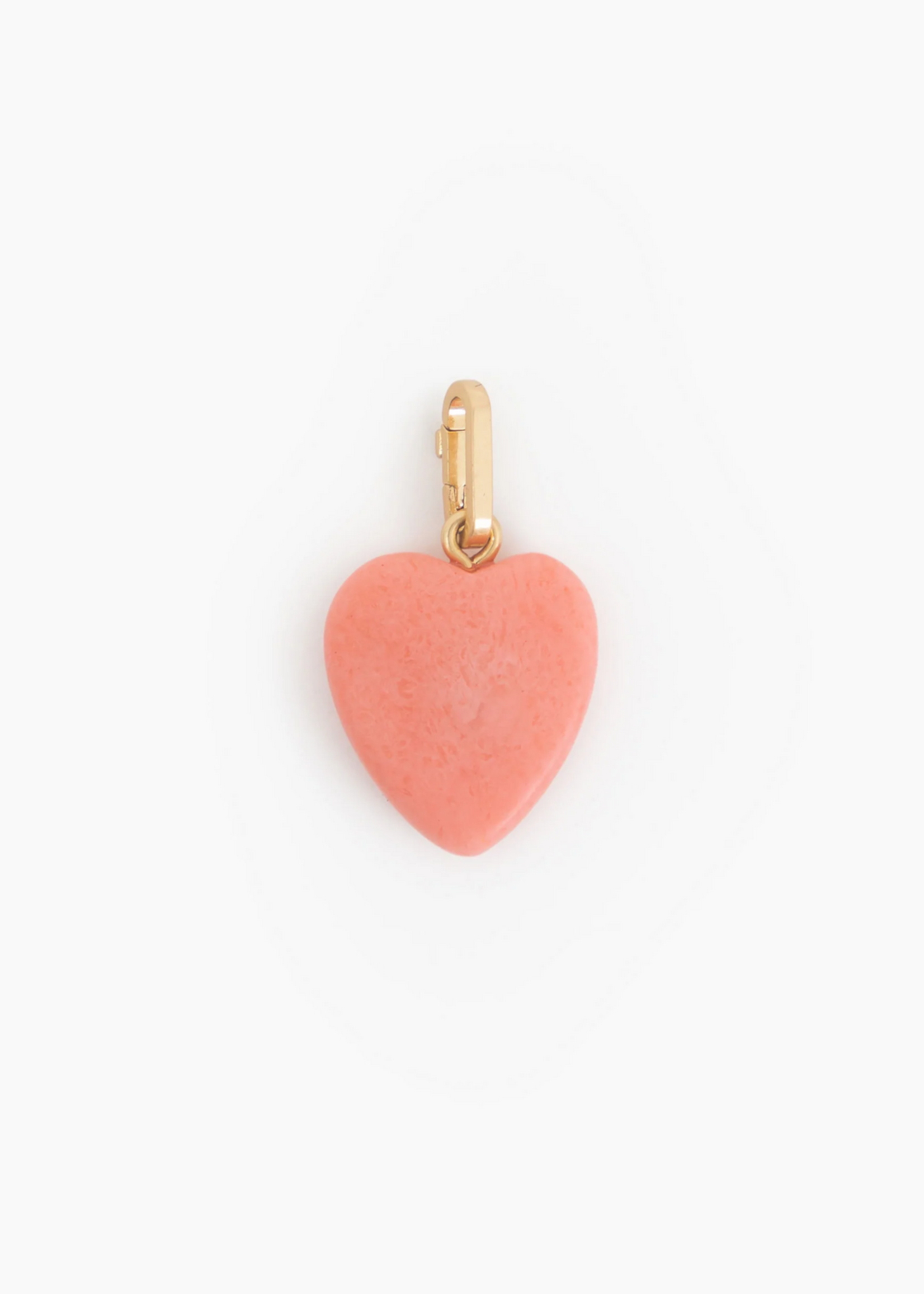 Clare V. Stone Heart Charm- Coral