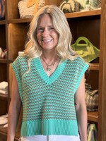 Staud Americana Sweater- Breeze Teal
