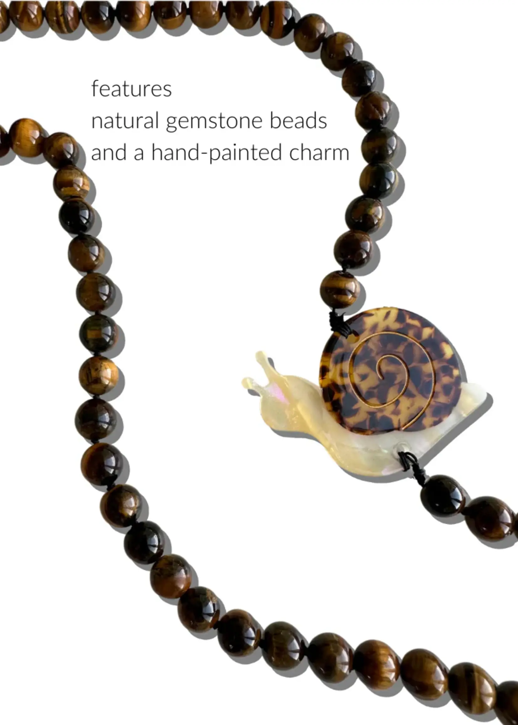 Solar Eclipse Snail Gemstone Bracelet Phone Chain