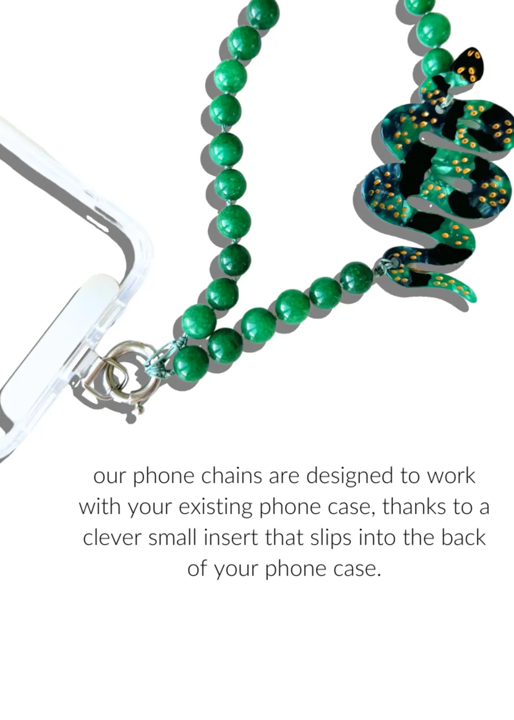 Solar Eclipse Snail Gemstone Bracelet Phone Chain