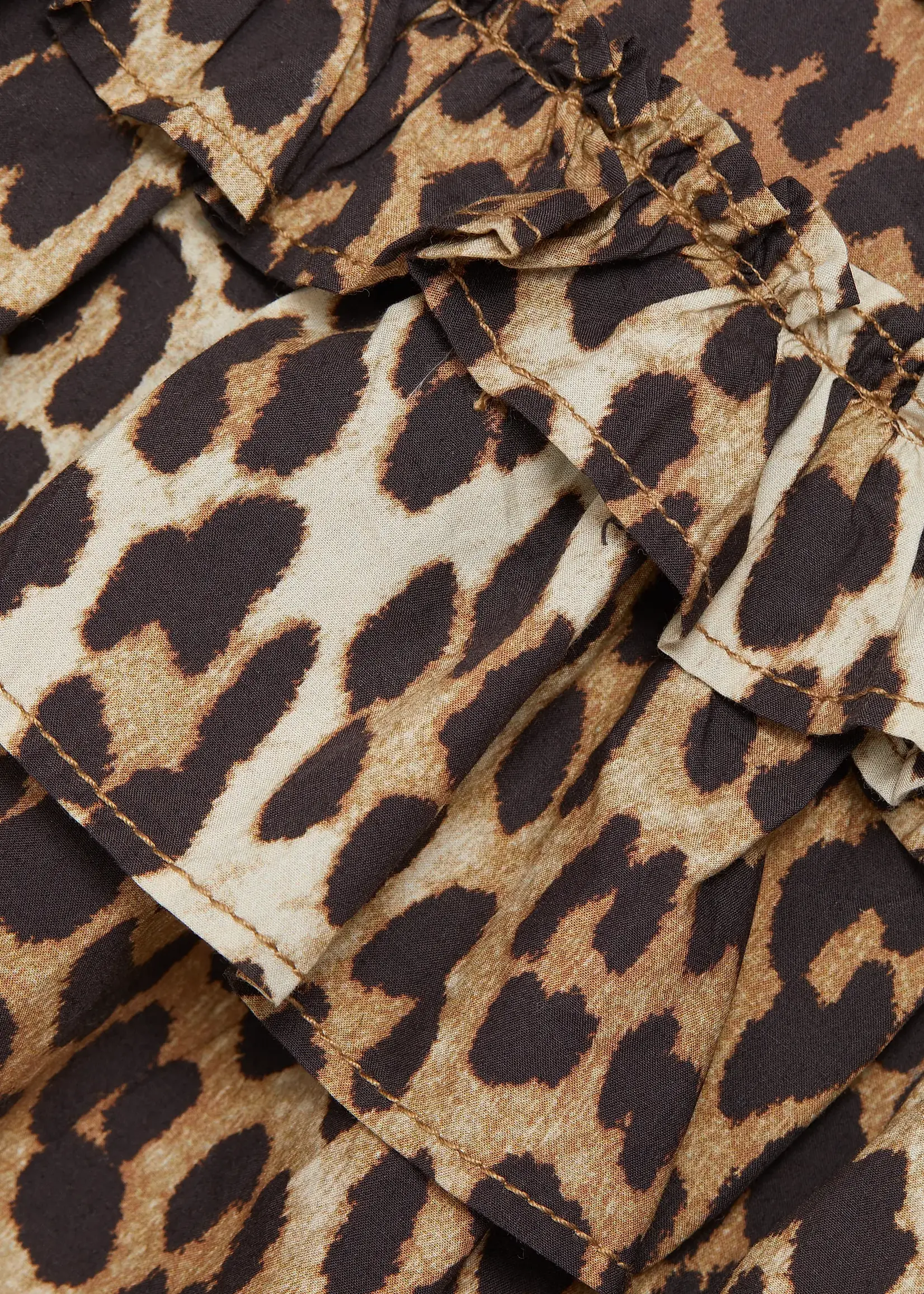 GANNI Printed Cotton Poplin U-neck Mini Dress