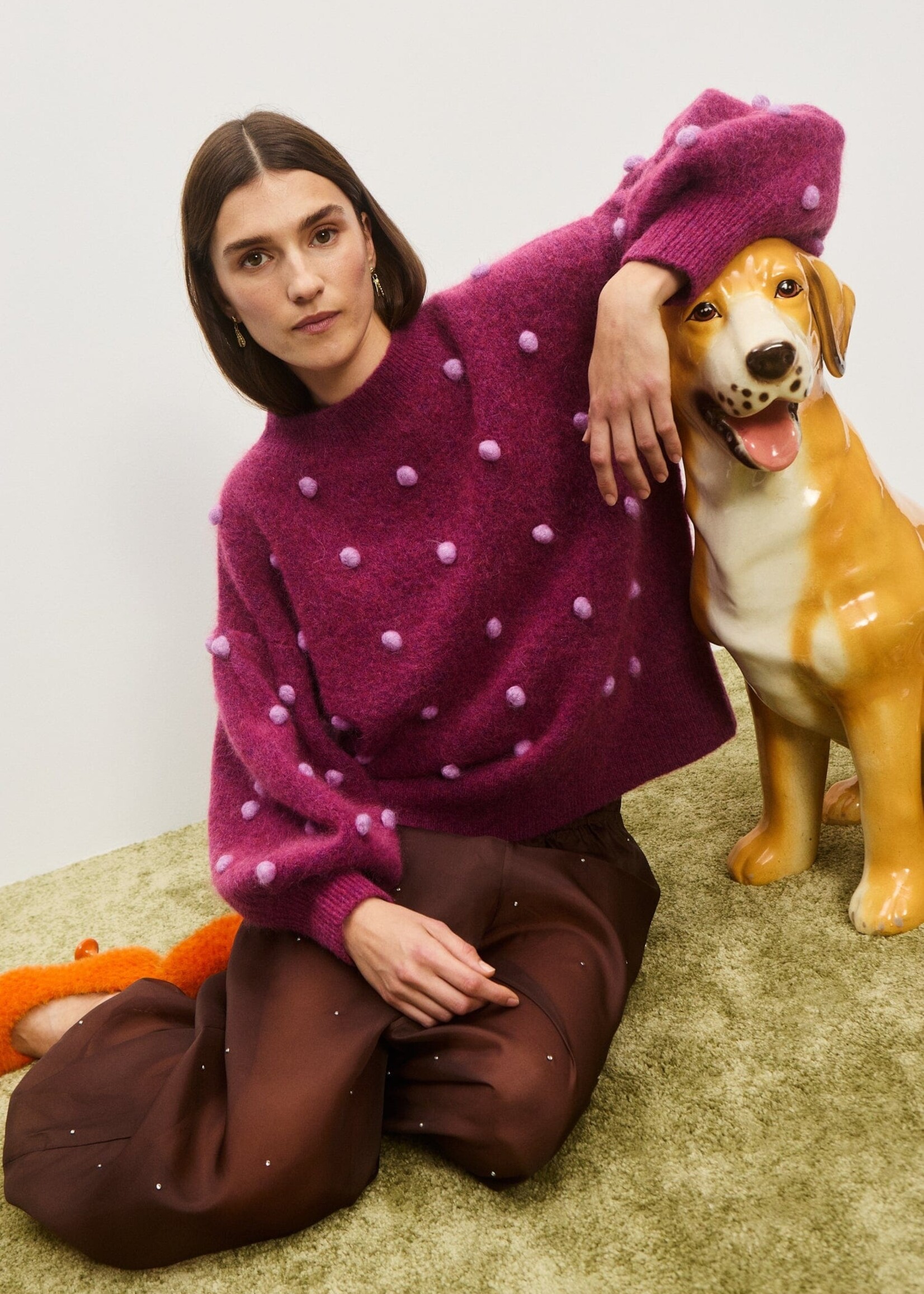 Alemais Elia Mulberry Balloon Sweater