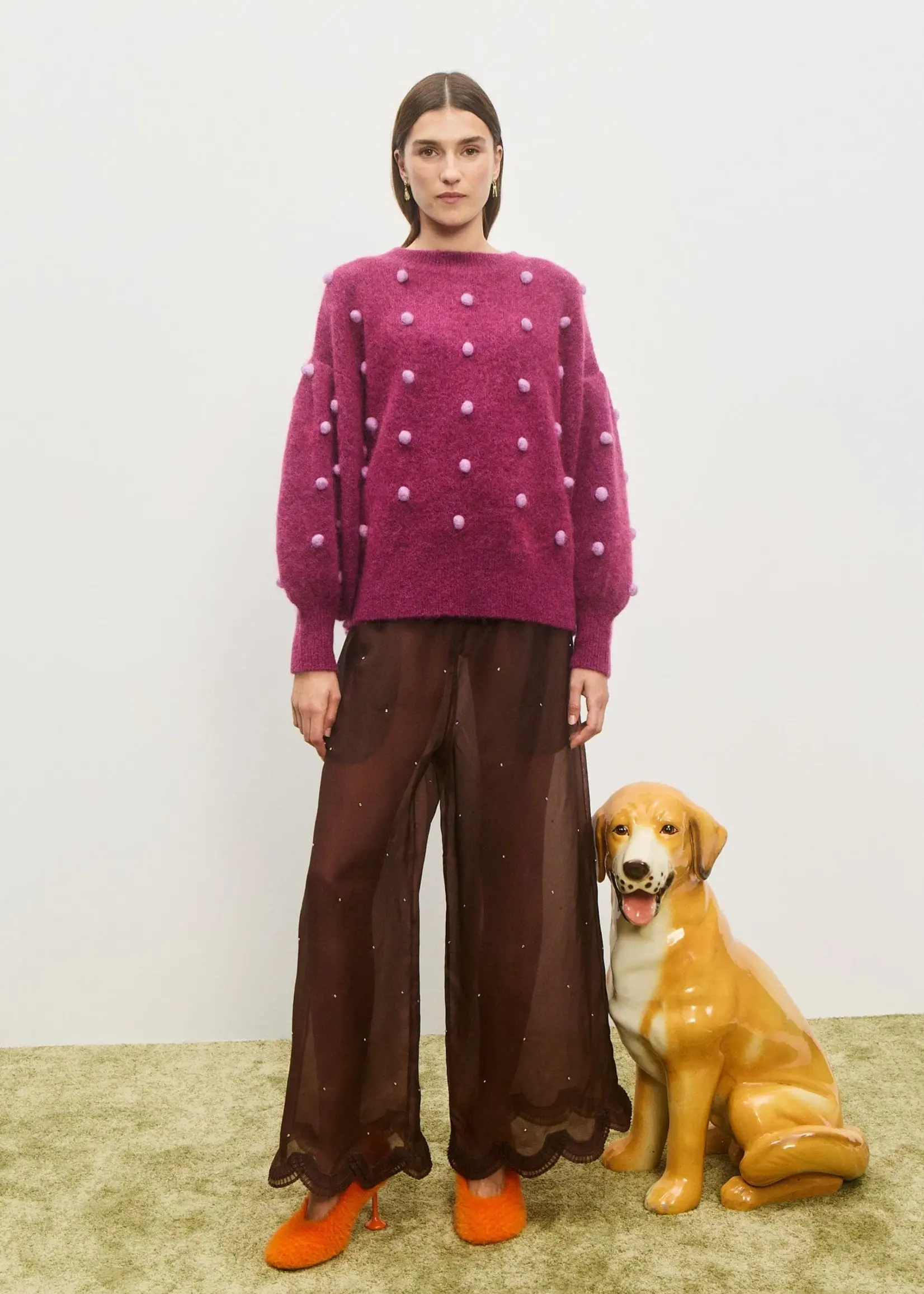 Alemais Elia Mulberry Balloon Sweater