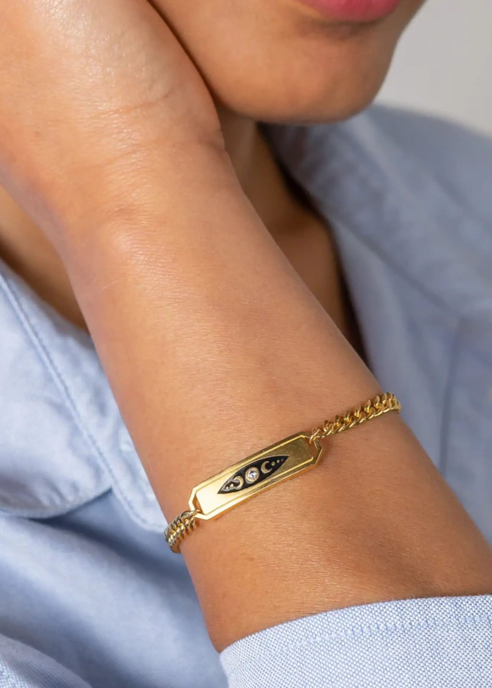 Thatch Divine Feminine Black Enamel Bracelet