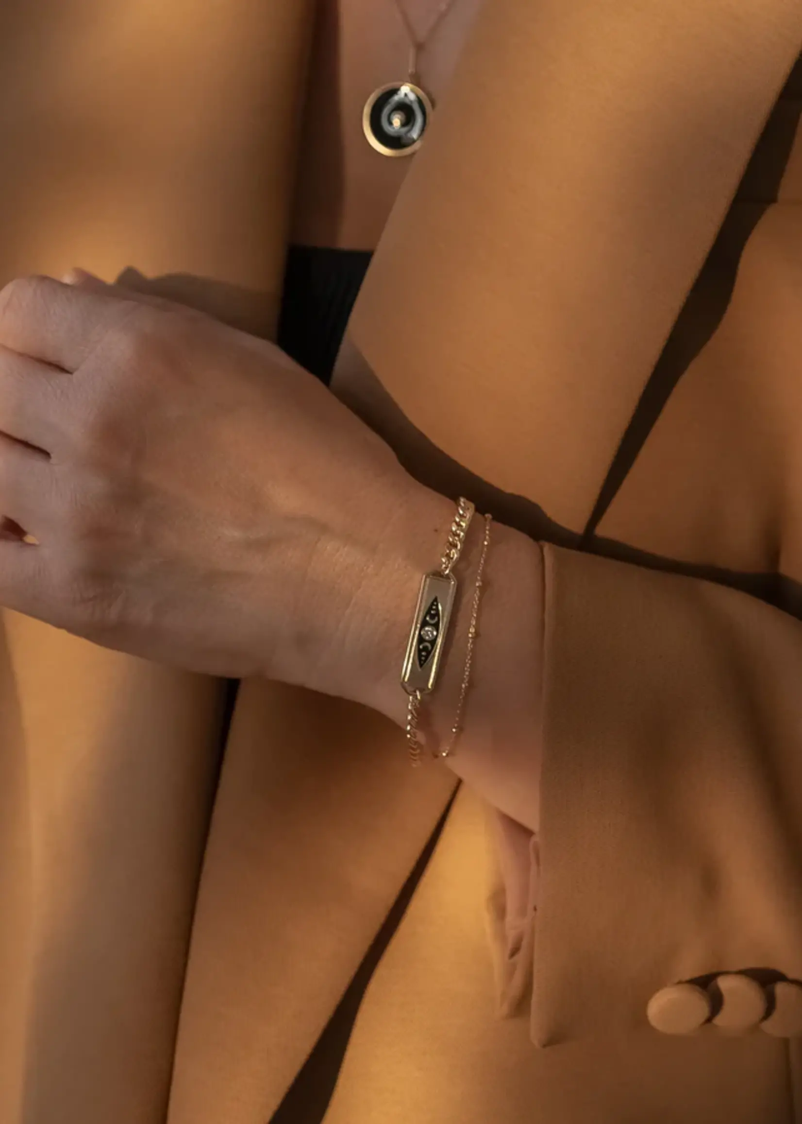 Thatch Divine Feminine Black Enamel Bracelet