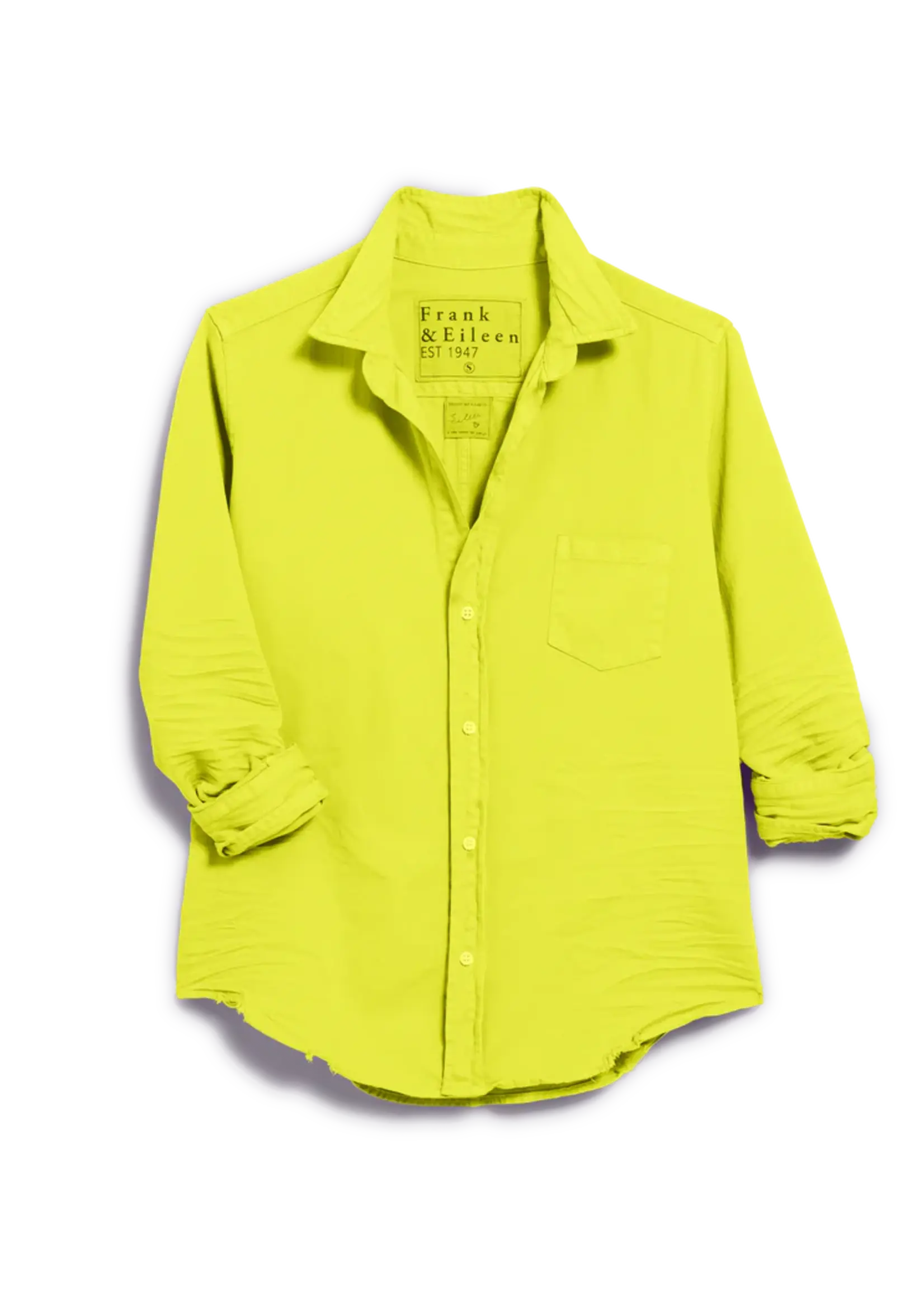 Frank & Eileen Eileen- Relaxed Button-Up- Lime Famous Denim LMCD