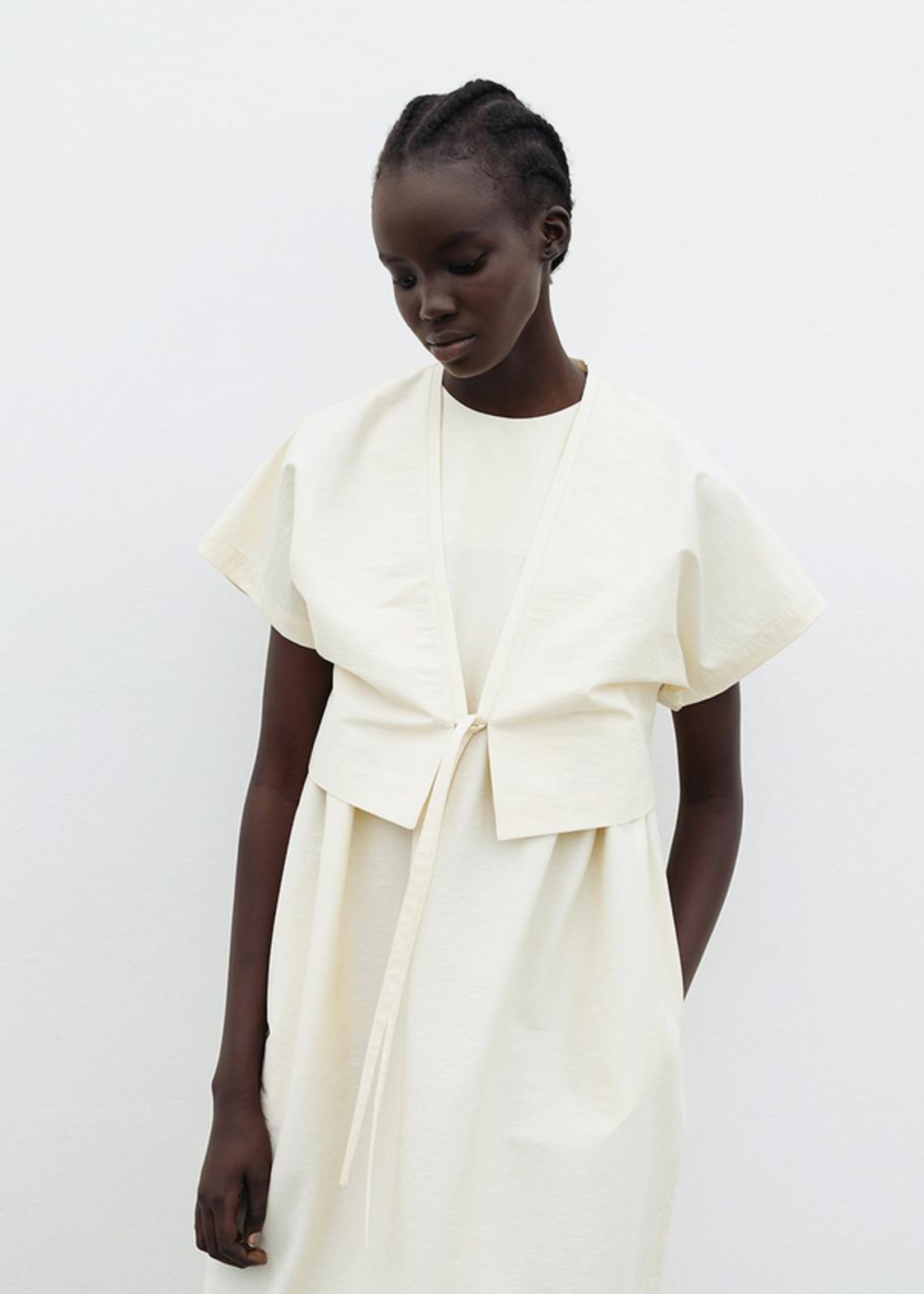 TheLoom Dolman Sleeve Vest- Ivory