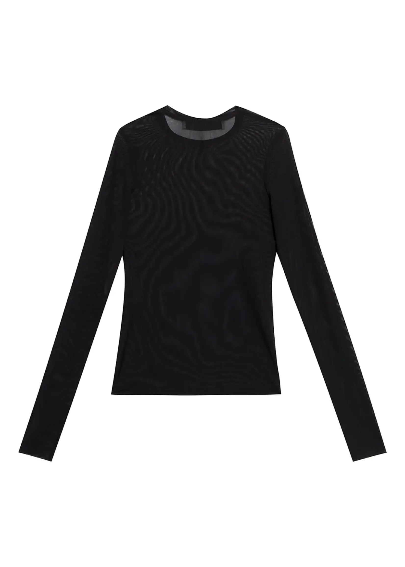 Tela Melania Sheer Tulle Top- Black