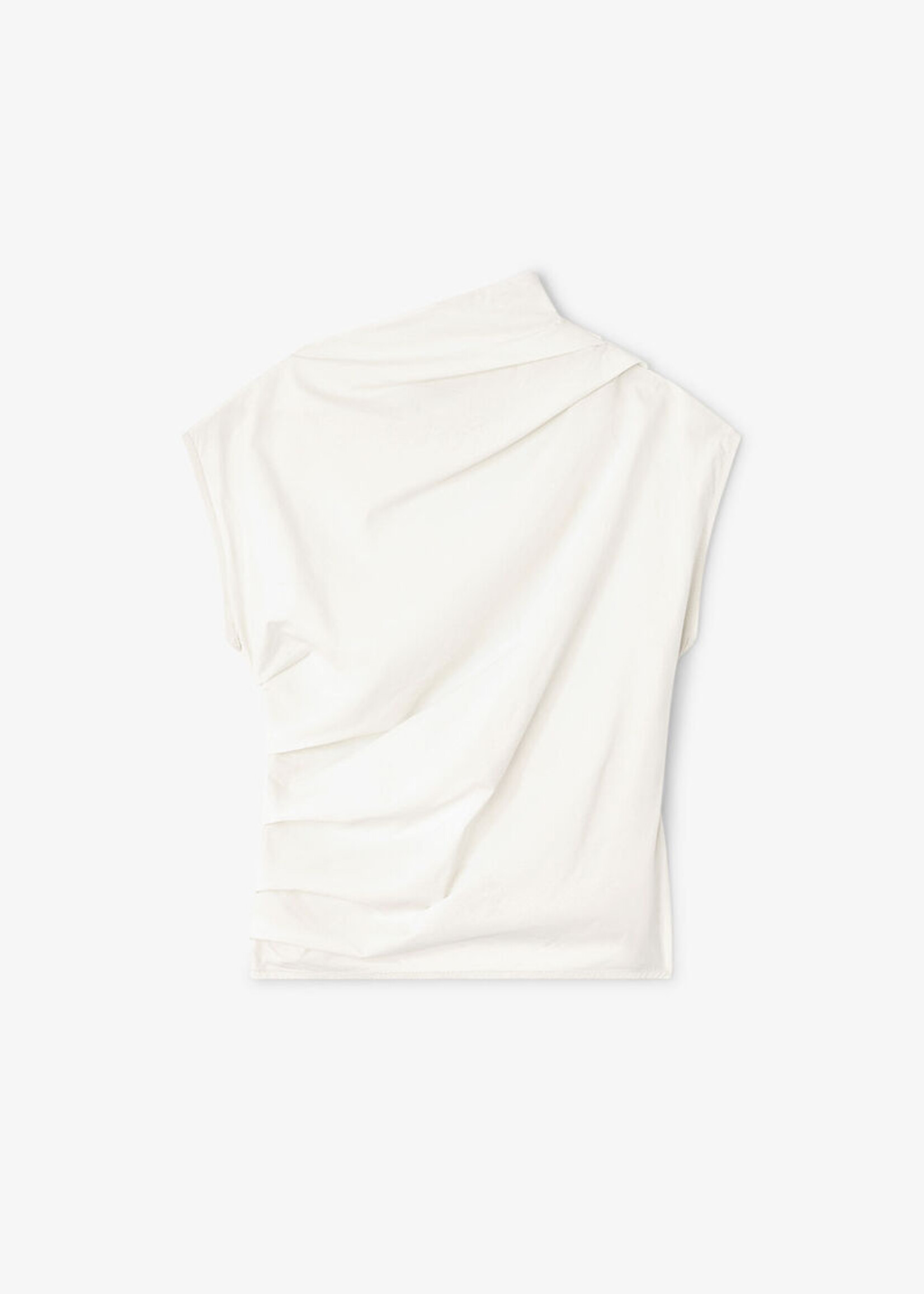 GANNI Stretch Cotton Ruched Top