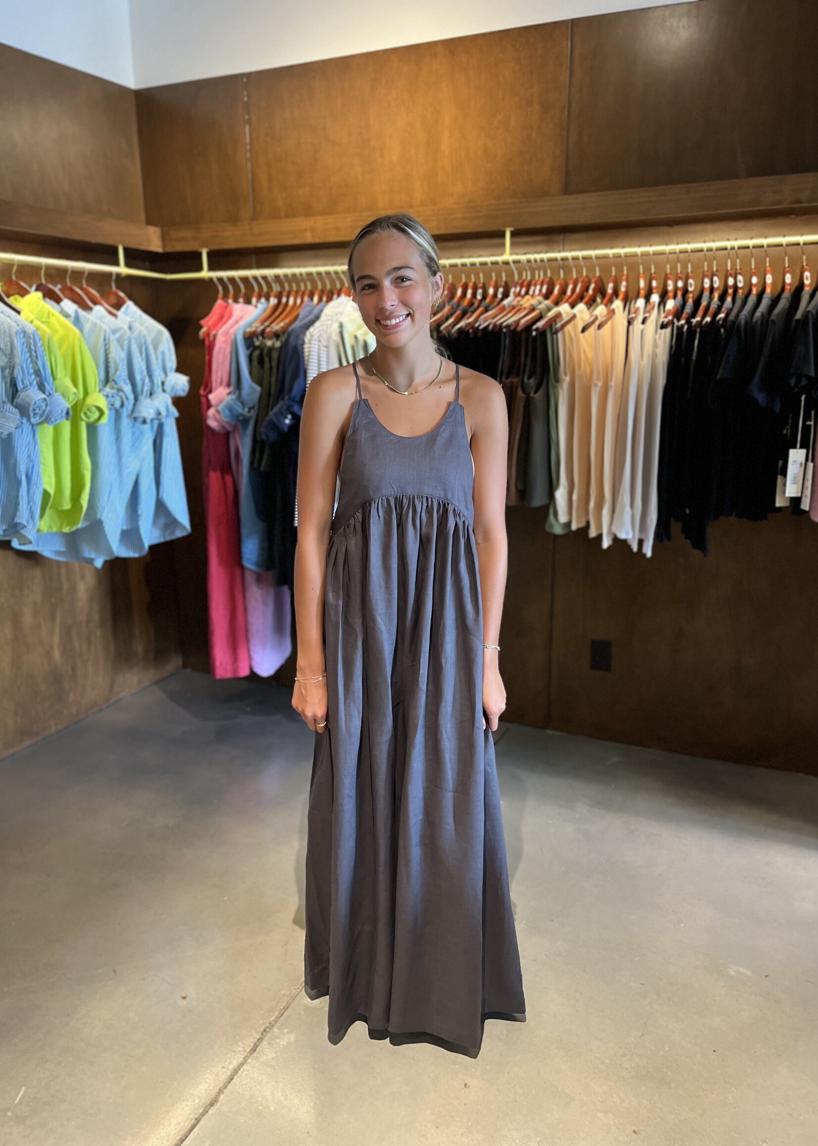 TheLoom Linen Empire Halter Dress