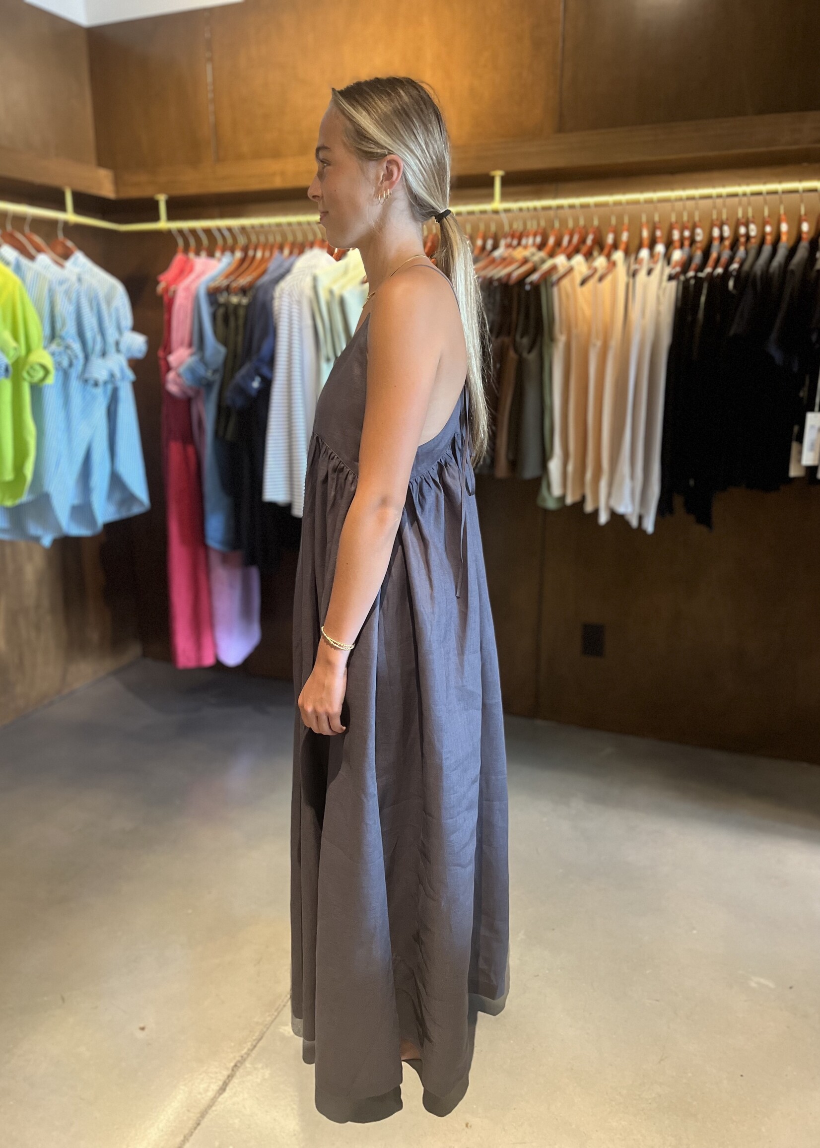 TheLoom Linen Empire Halter Dress