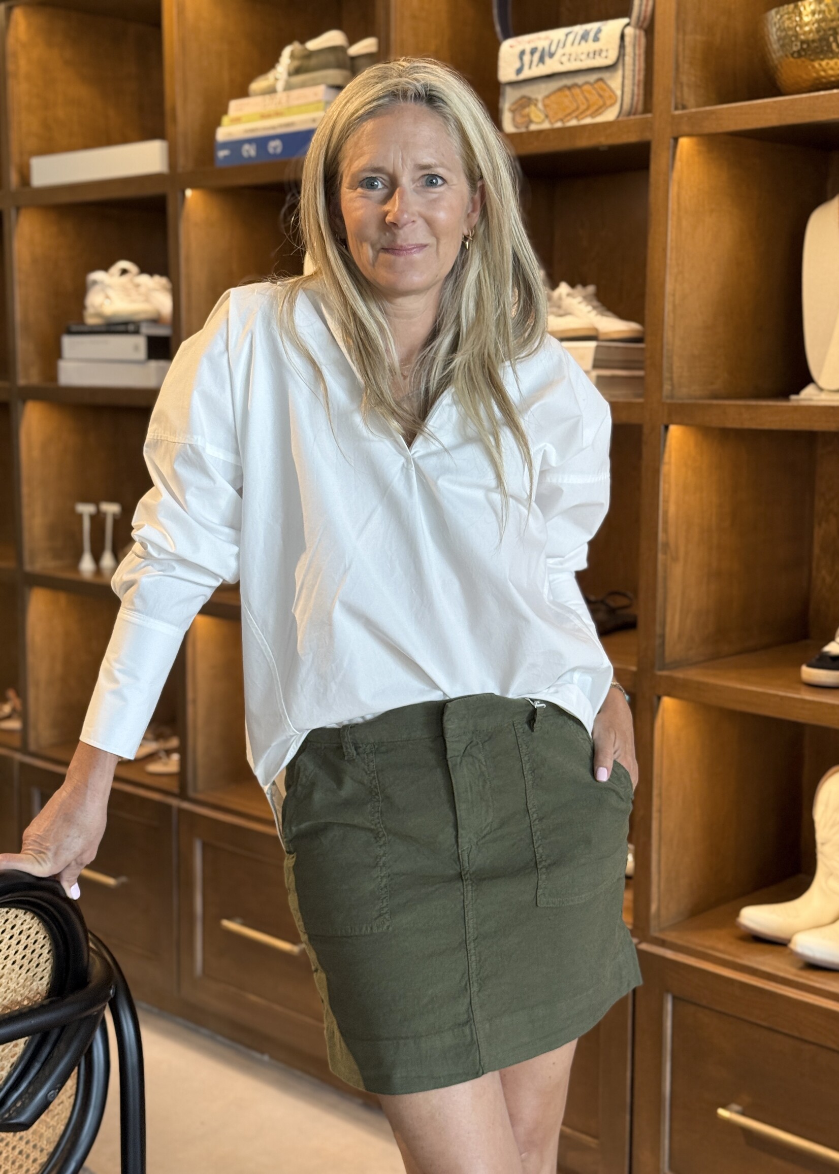 Frank & Eileen Jameson Skirt- Hunter Green Performance Linen