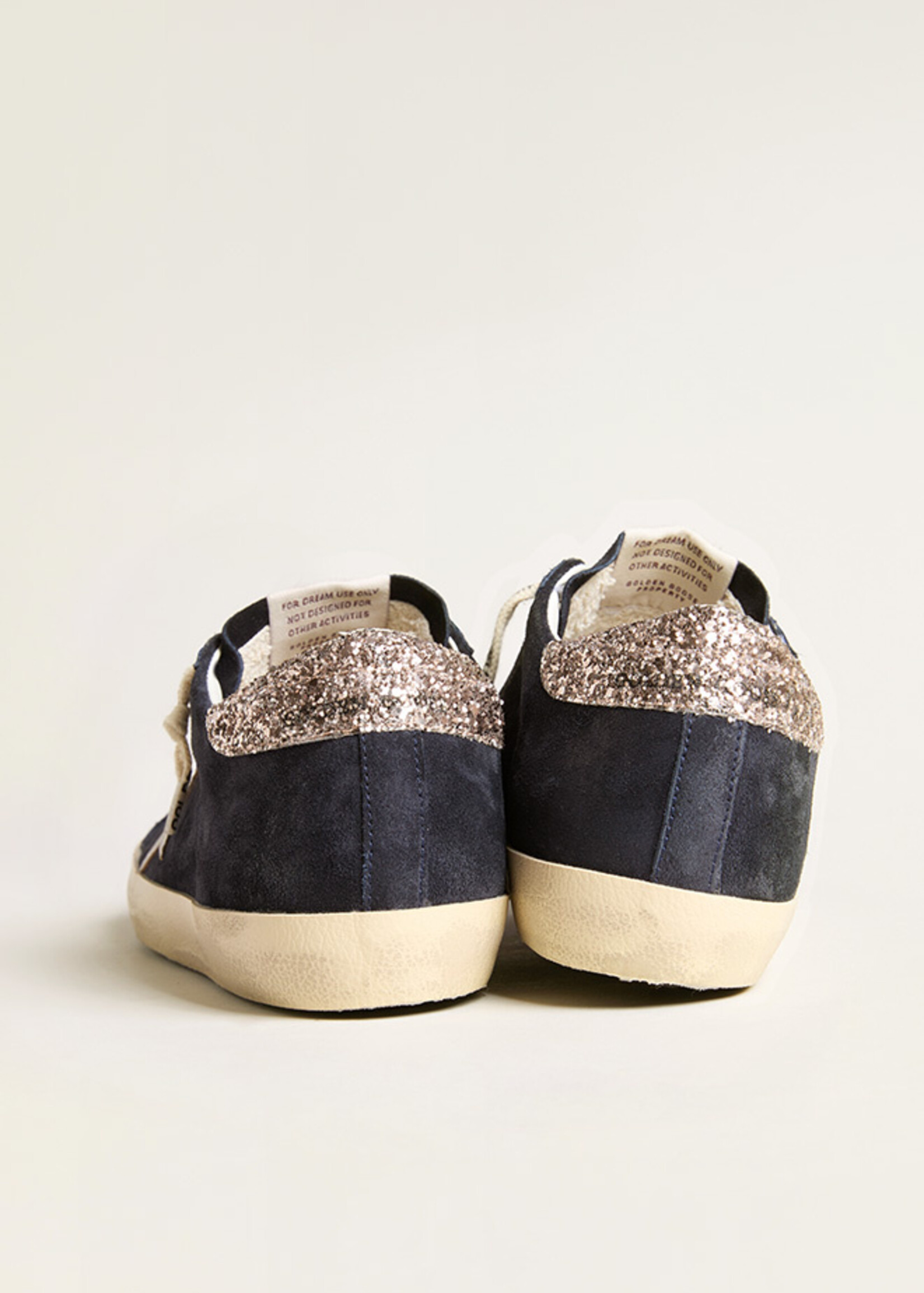 Golden Goose Super-Star Suede Upper Leather Star and Glitter Heel