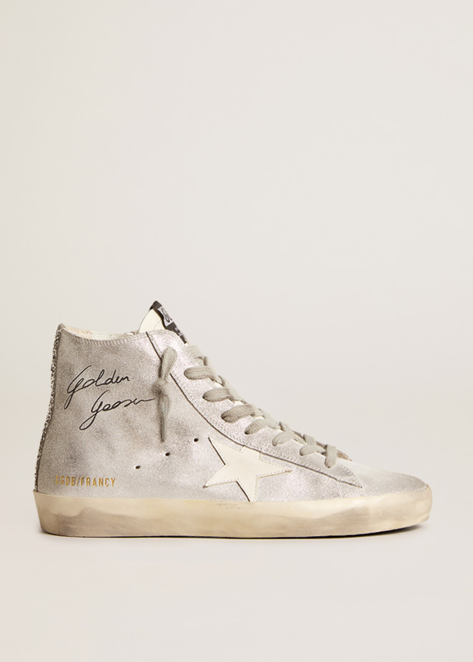 Golden Goose Francy Laminated Suede Upper w Signature Nappa Tongue Leather Star Glitter List