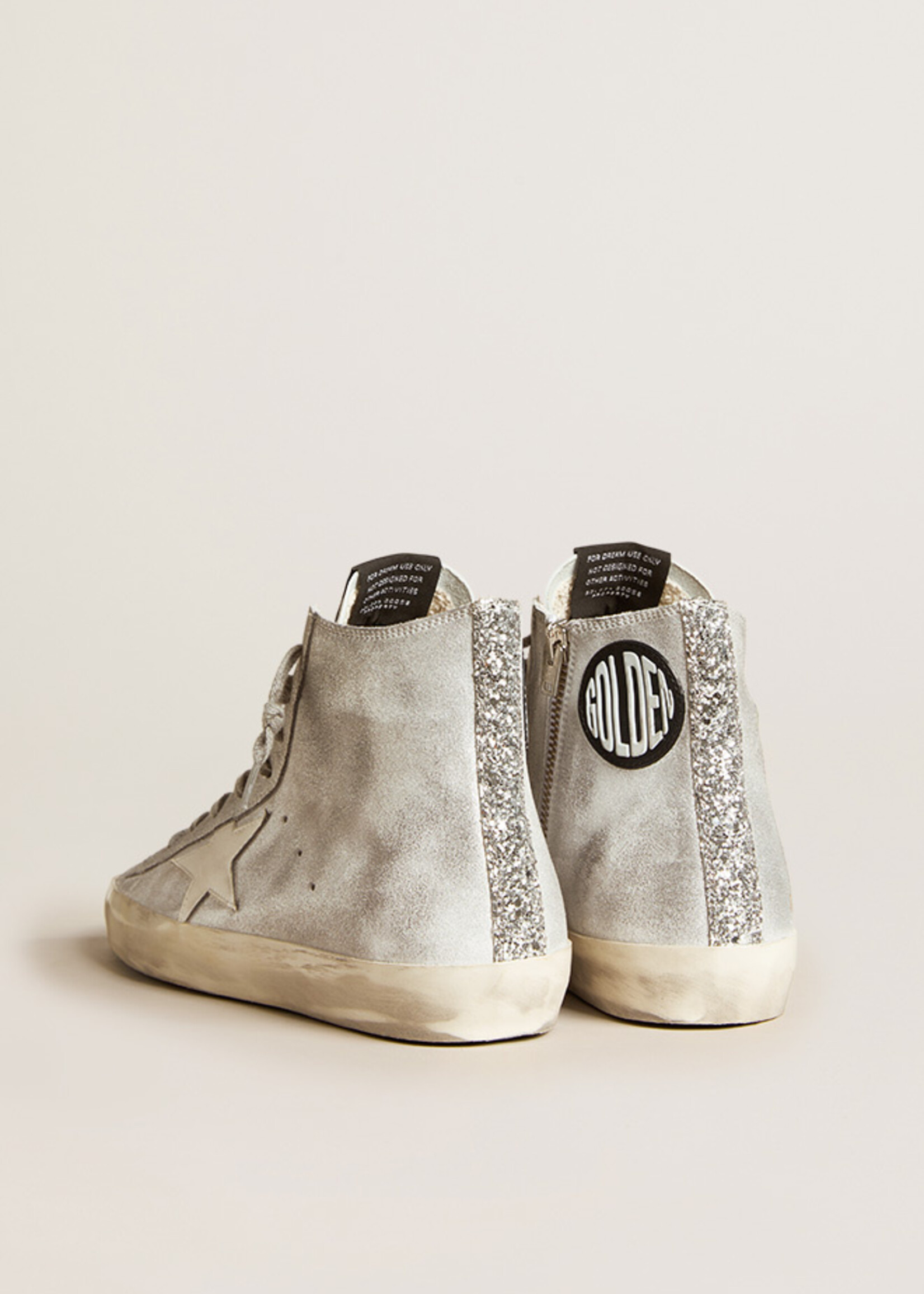 Golden Goose Francy Laminated Suede Upper w Signature Nappa Tongue Leather Star Glitter List