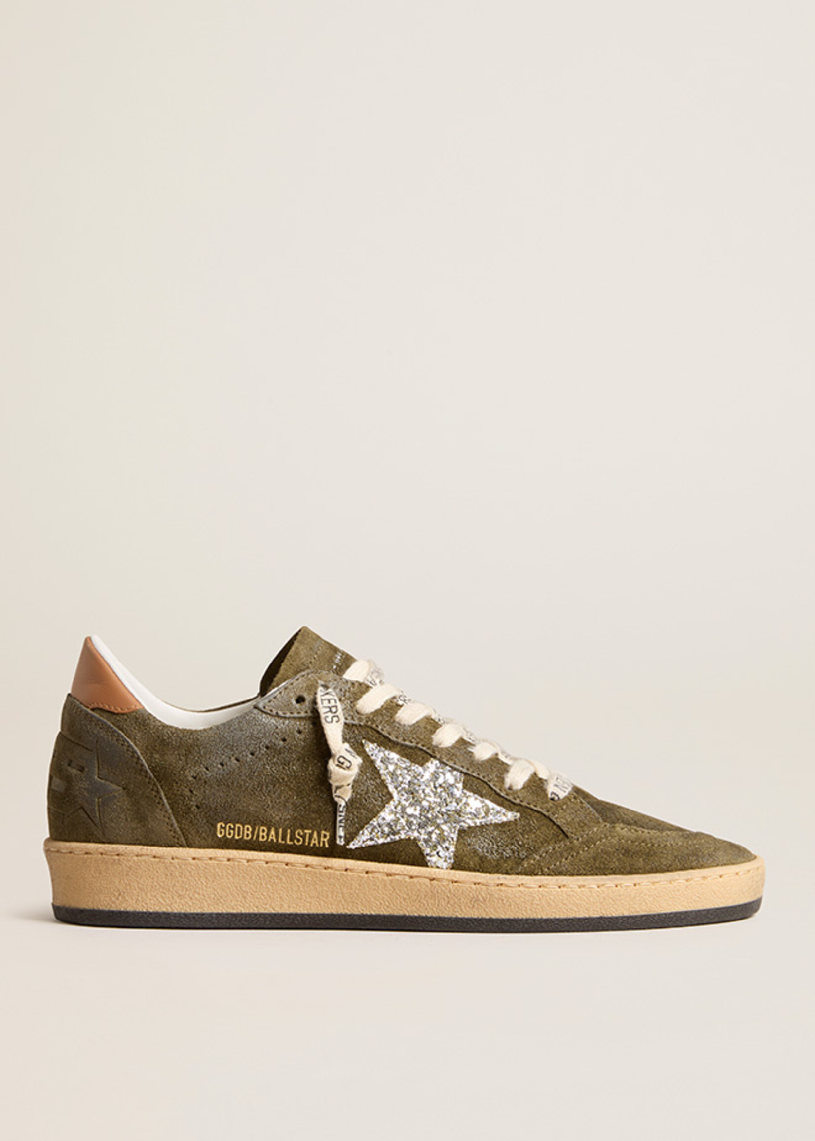 Golden Goose Ball Star Suede Upper Toe and Spur Glitter Star Leather Heel