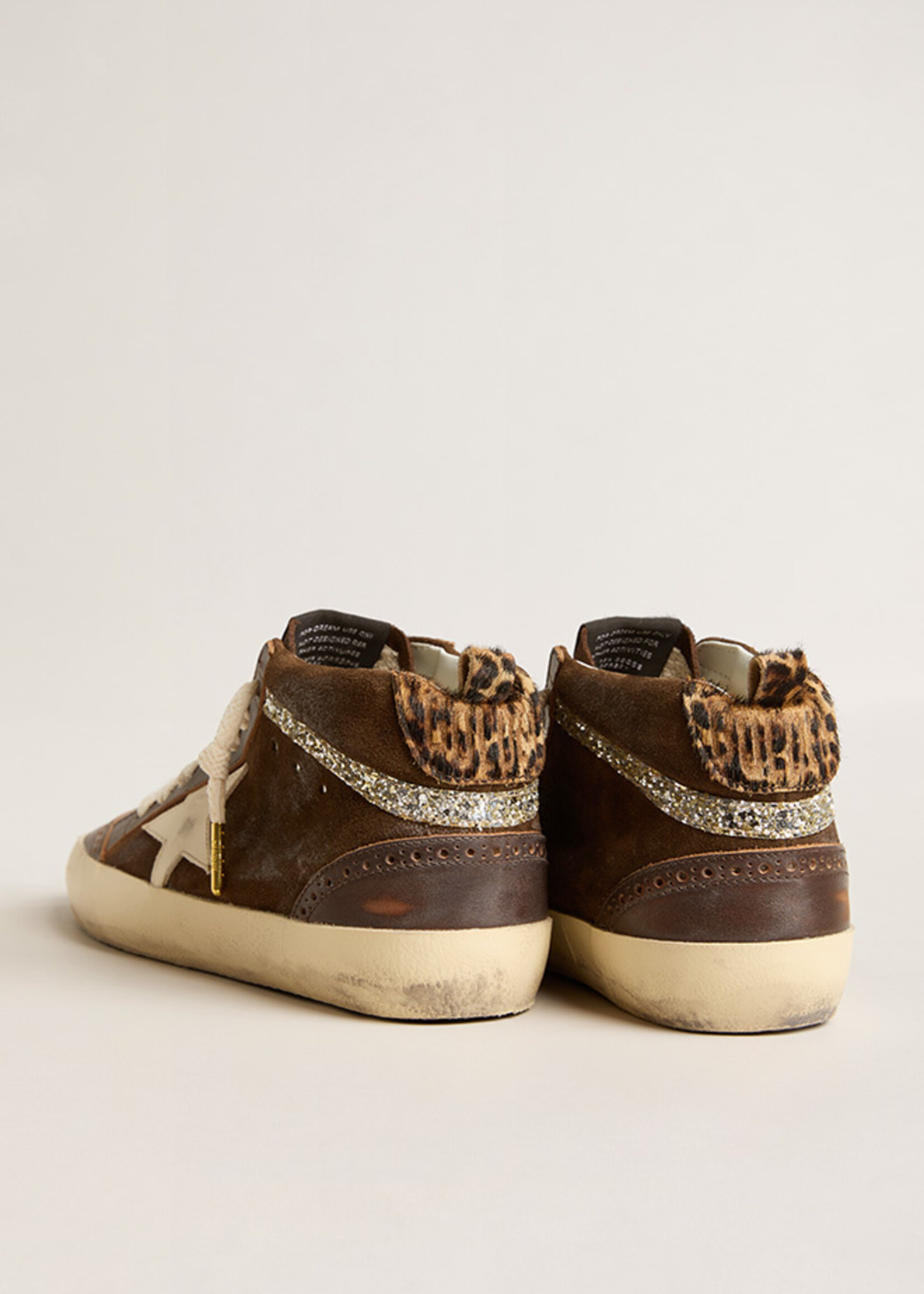 Golden Goose Mid Star Leather Toe Spur & Star Suede Upper Horsy Heel