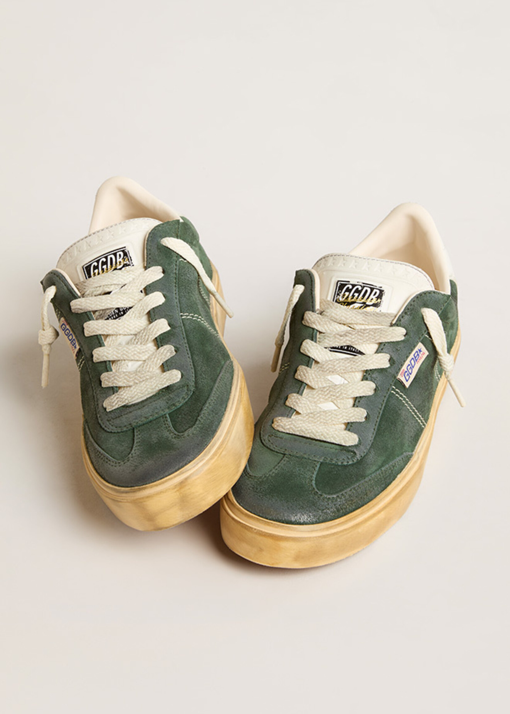 Golden Goose Soul-Star Green Suede Upper HF Leather Tongue Leather Heel
