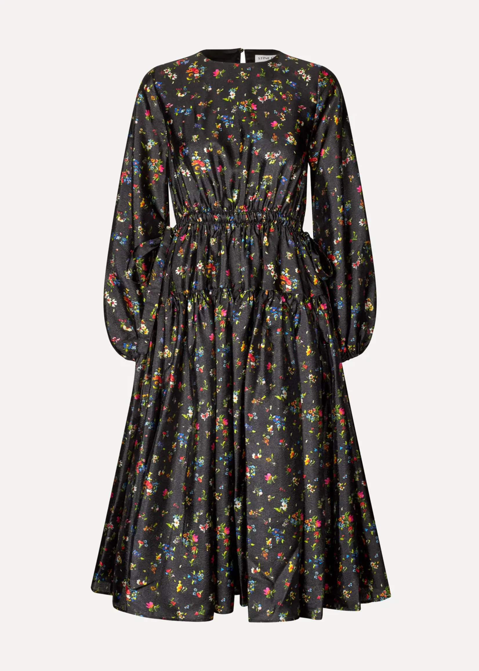 Stine Goya Waist Tie Ruffle Midi Dress- Magnolia Garden