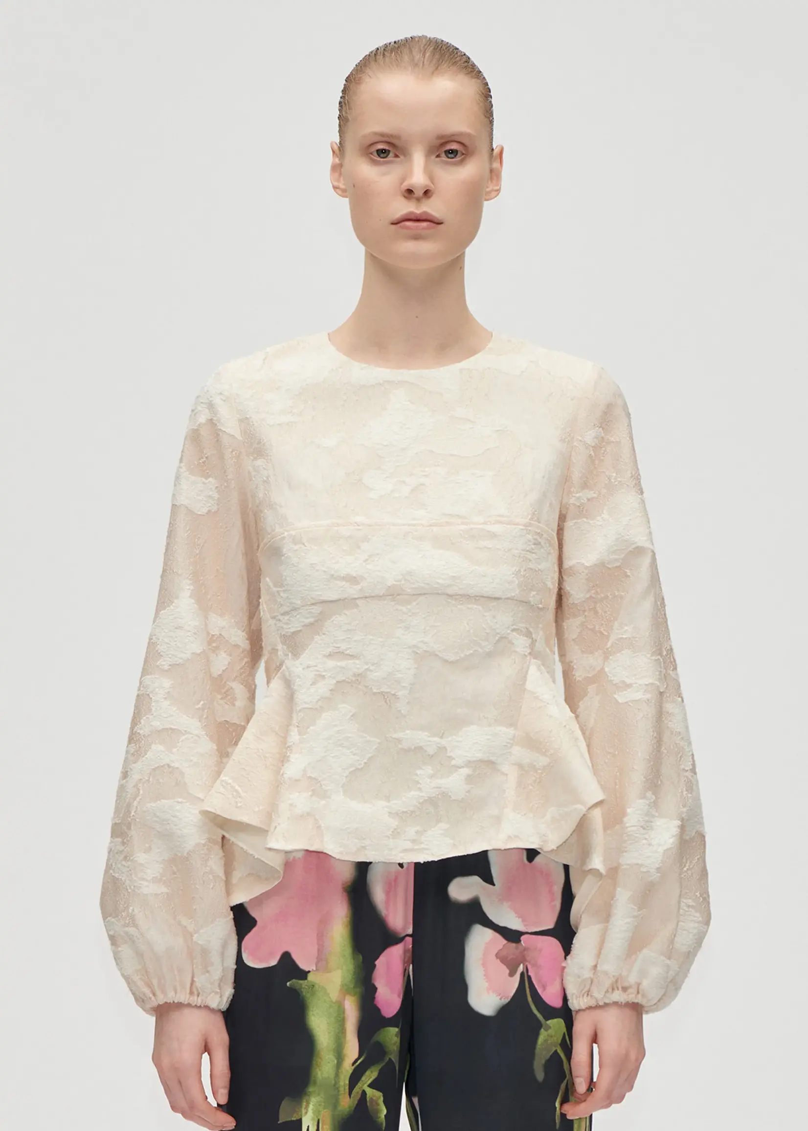 Stine Goya Romantic Ruffling Long Sleeve Top