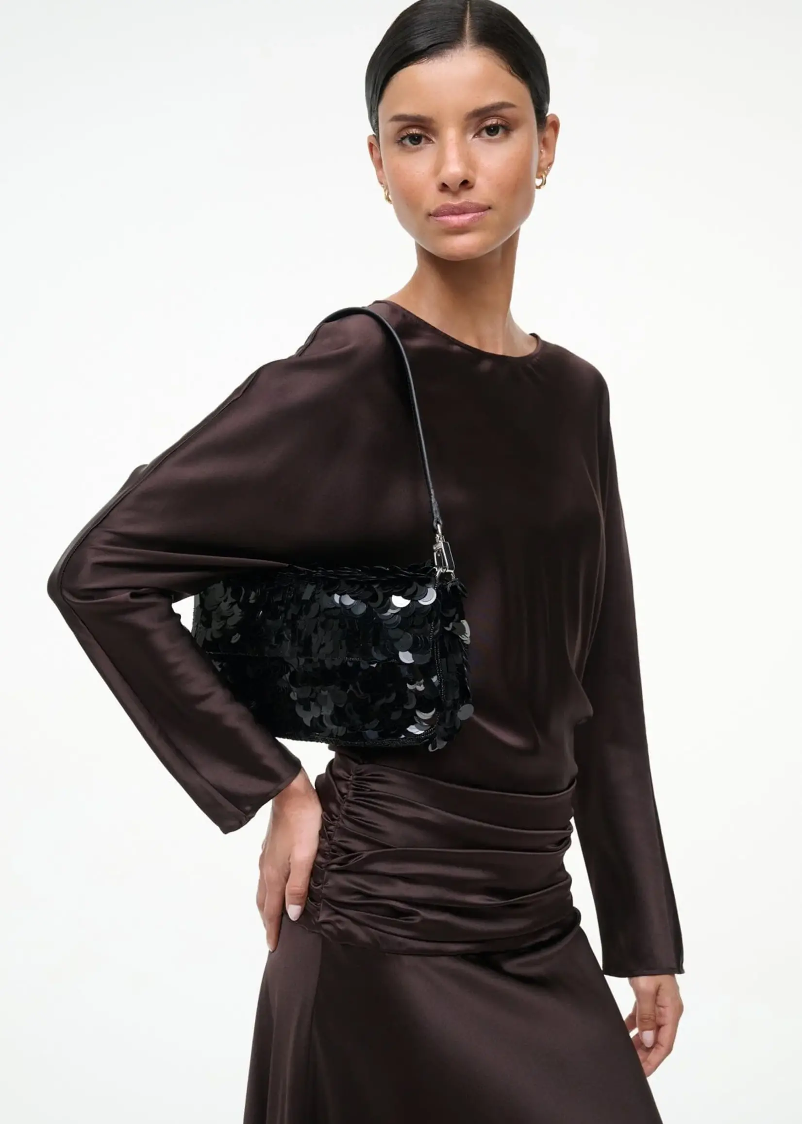 Staud Timmy Convertible Shoulder Bag- Black