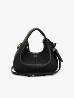 GANNI Hobo Mini Grained Bag- Black