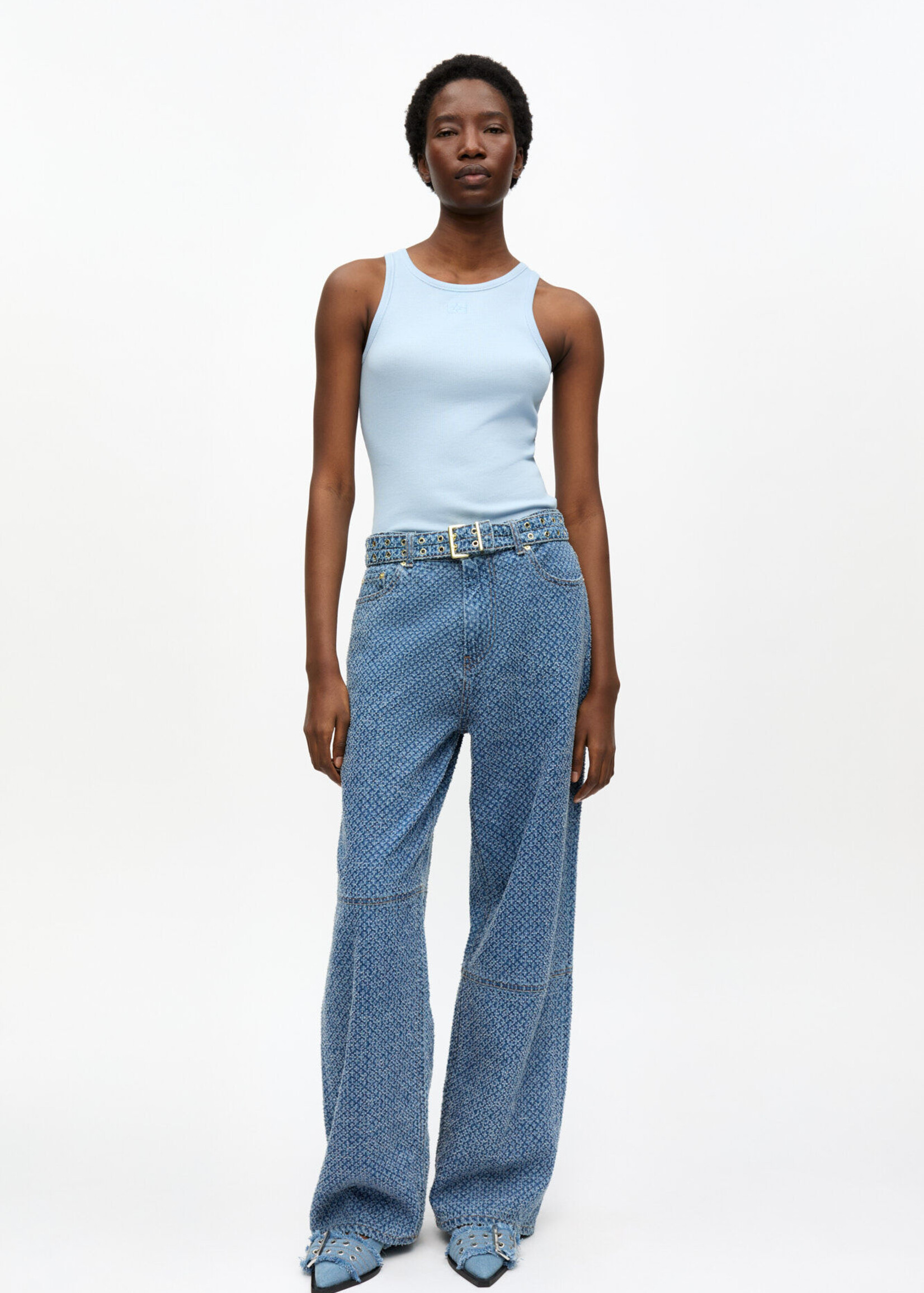 GANNI Shiny Weft Denim Izey