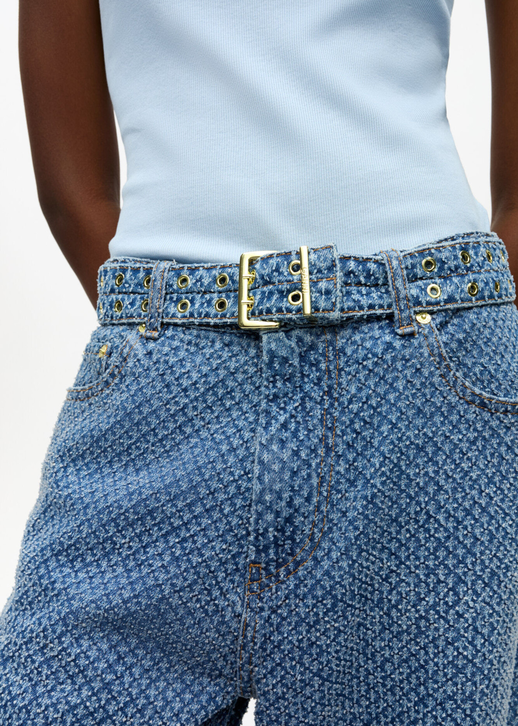 GANNI Shiny Weft Denim Izey