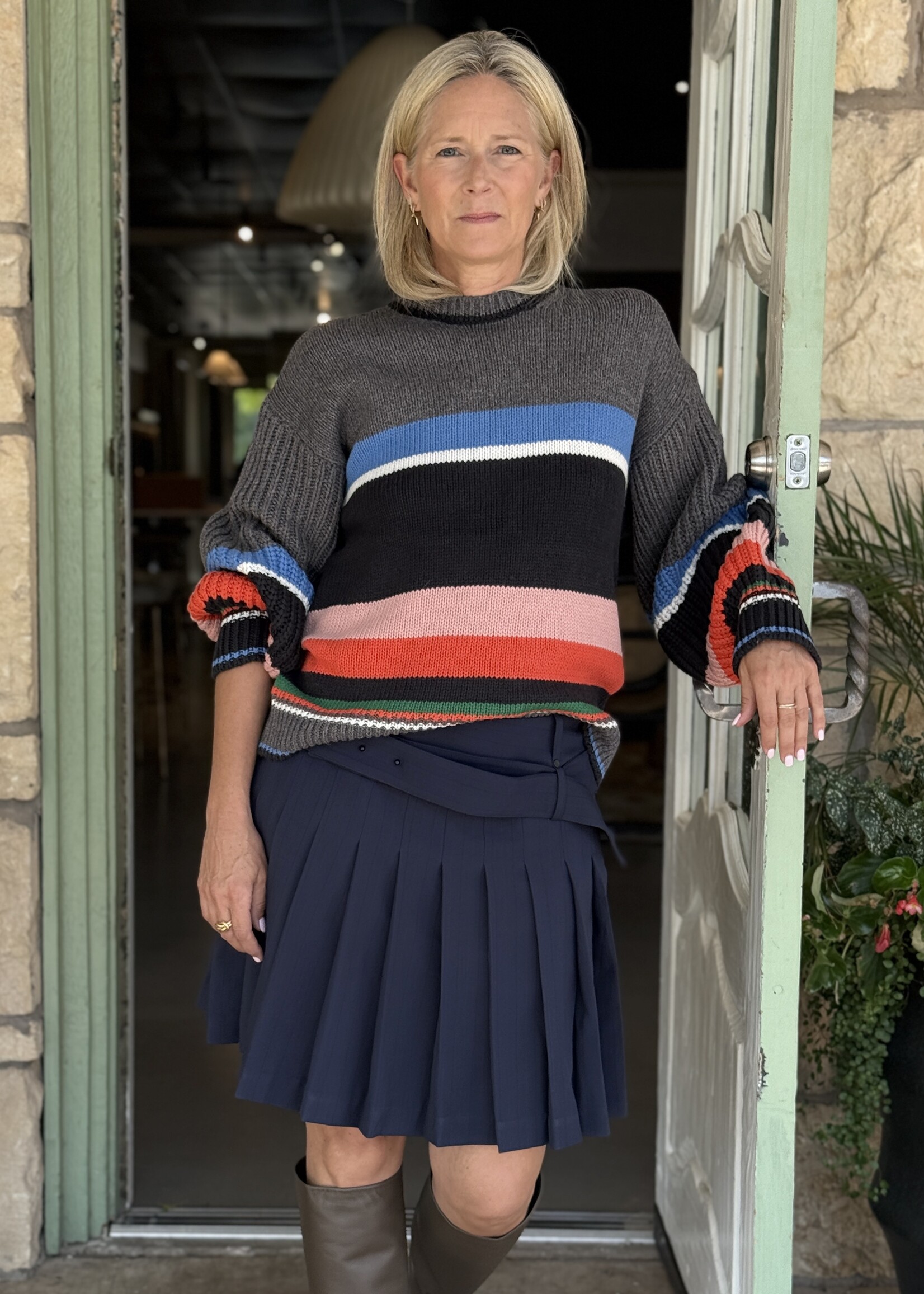 Stine Goya Belted Pleated Skirt