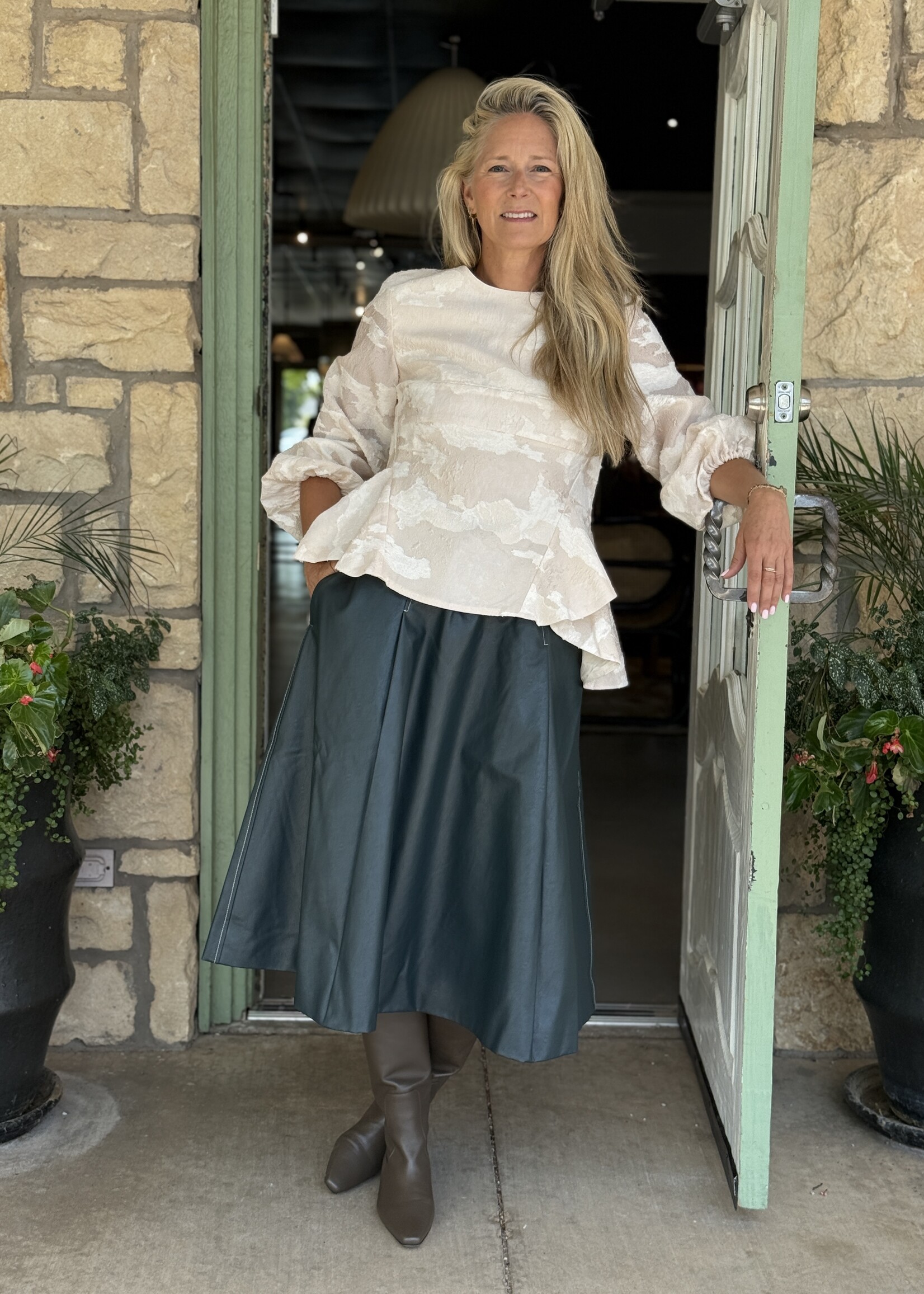 Stine Goya Romantic Ruffling Long Sleeve Top