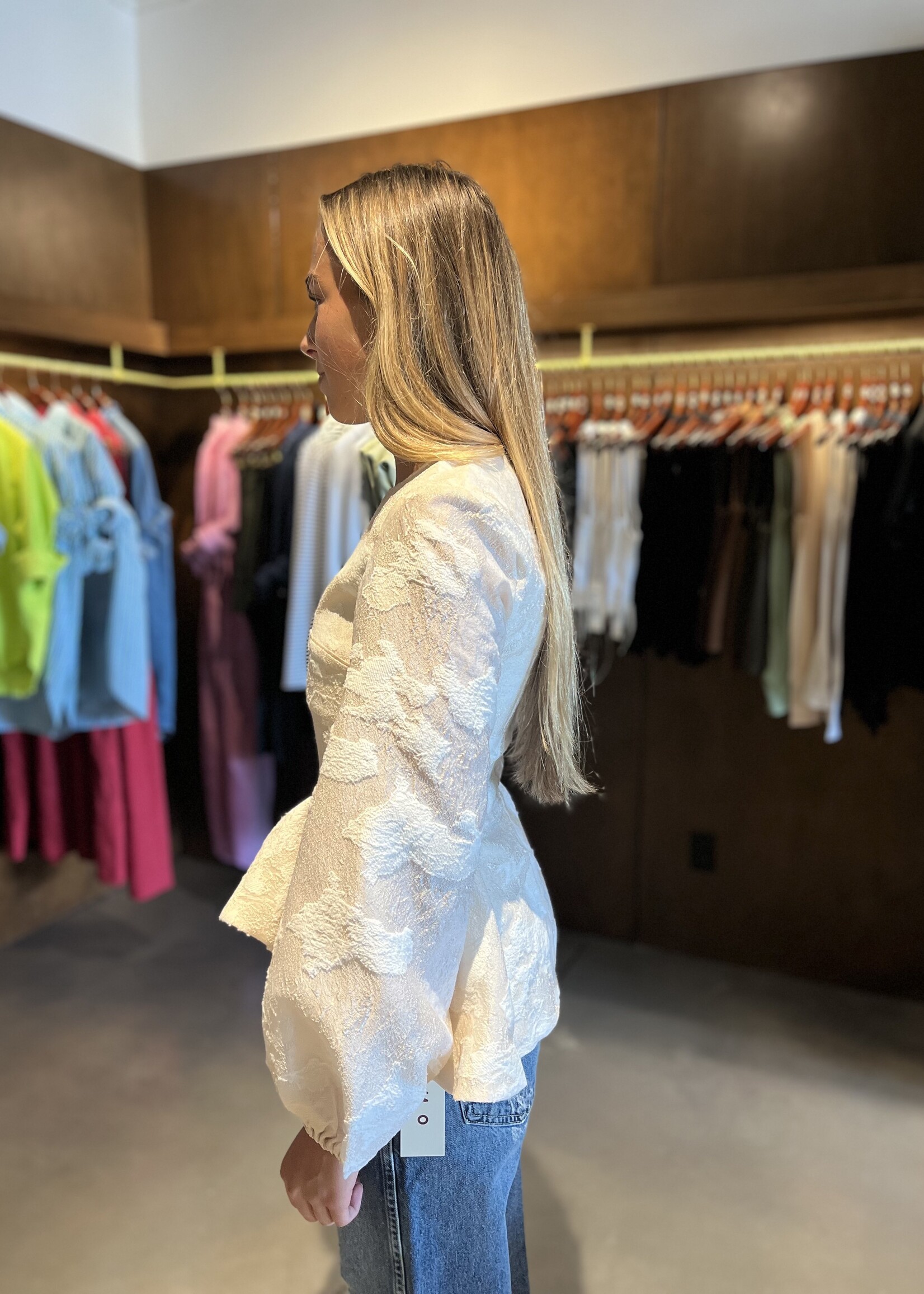 Stine Goya Romantic Ruffling Long Sleeve Top