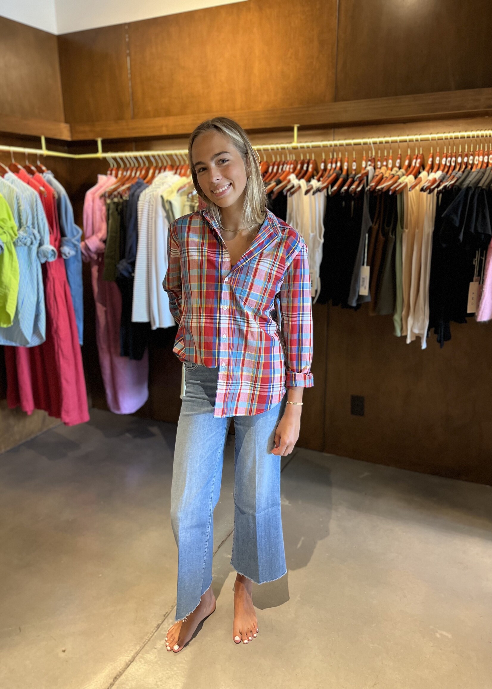 Frank & Eileen Eileen Relaxed Button-Up- Primary Color Plaid PMCP