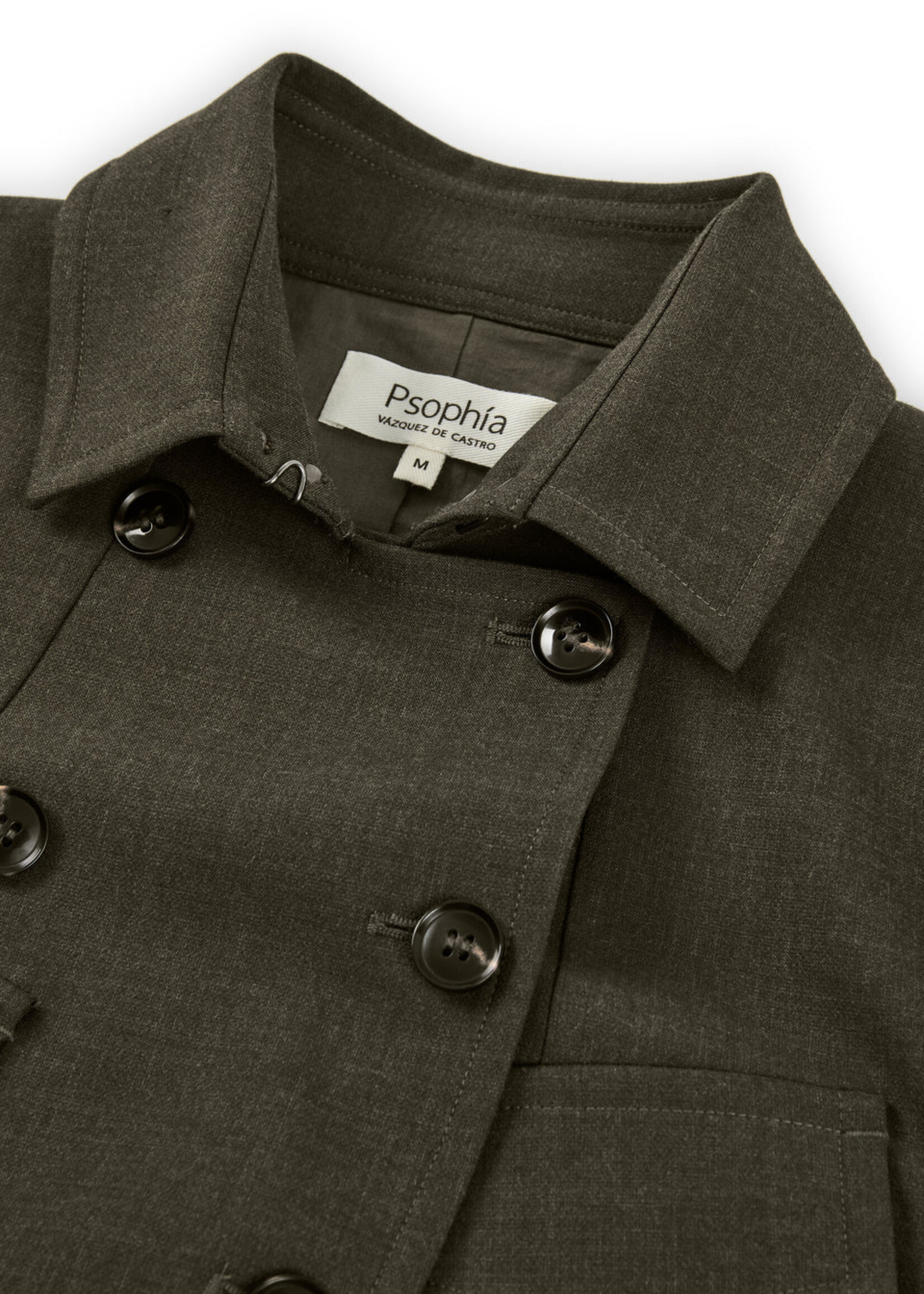 Psophia Double Line Officer Jacket- Kaki