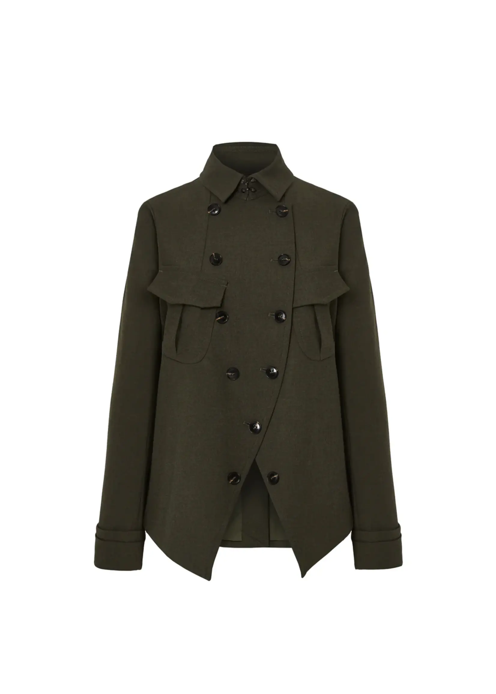 Psophia Double Line Officer Jacket- Kaki