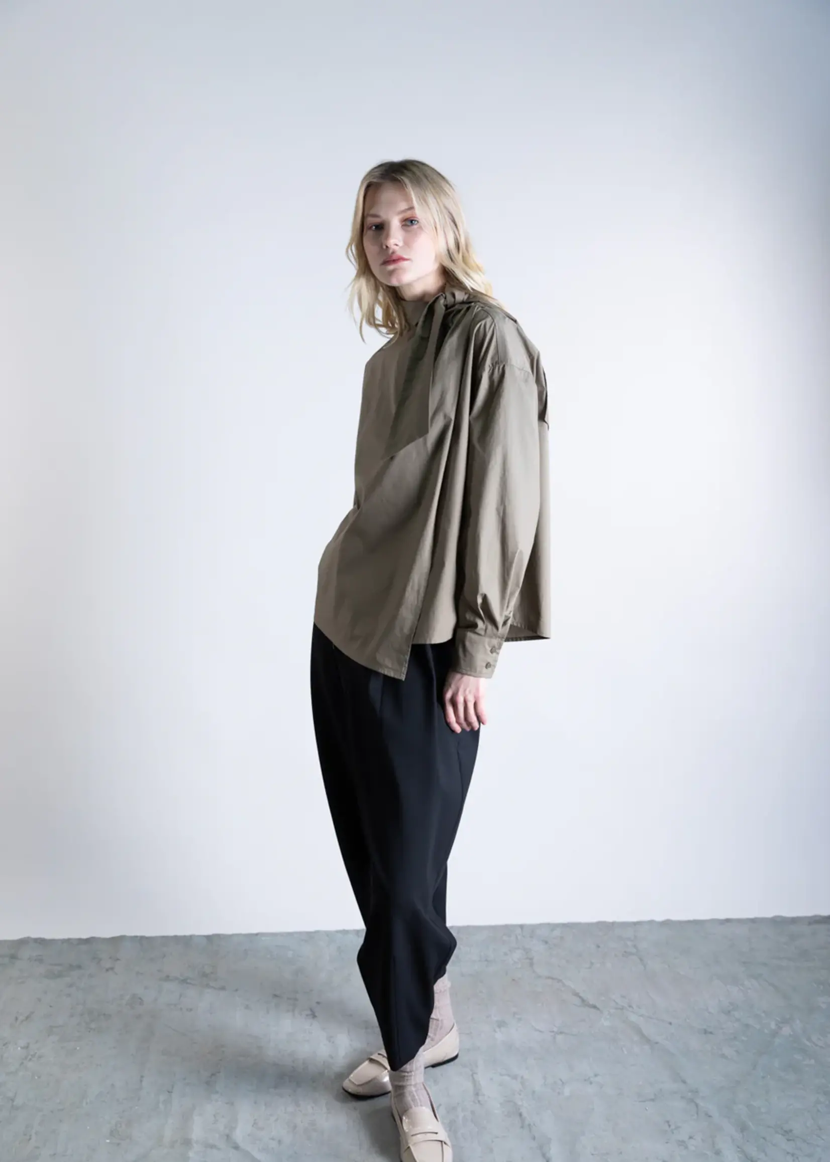 Psophia Crossover Cotton Tie Shirt