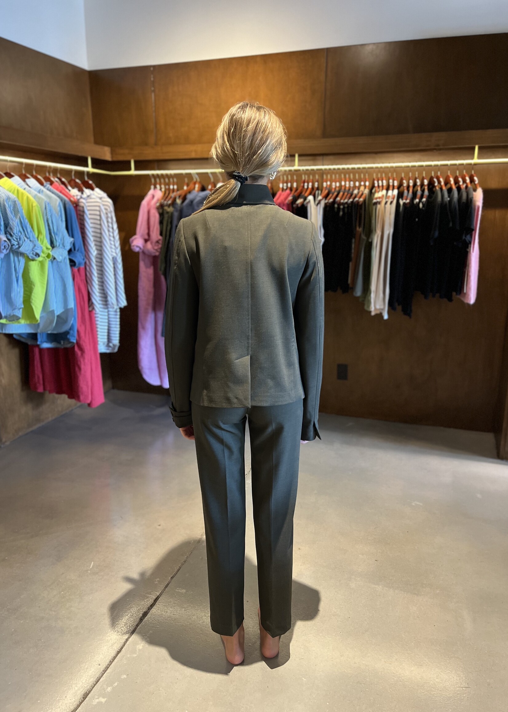 Psophia Double Line Officer Jacket- Kaki